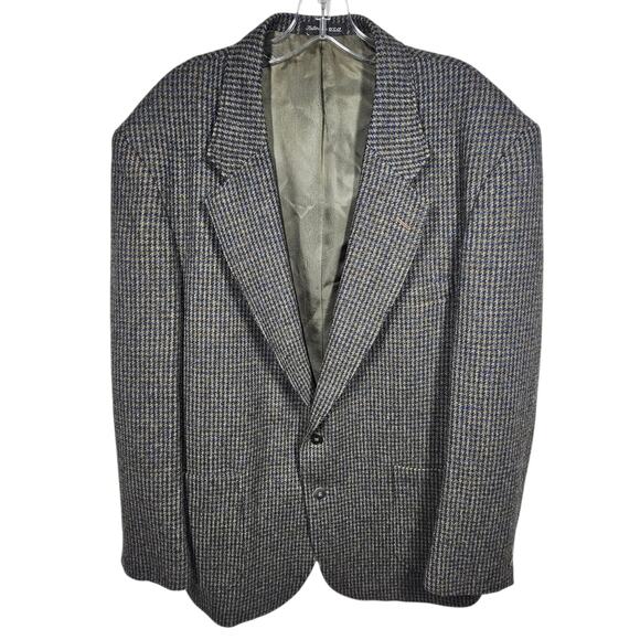 Vintage Woolrich Men's Wool Blend Blazer Sport Coat Gray Houndstooth Size L
